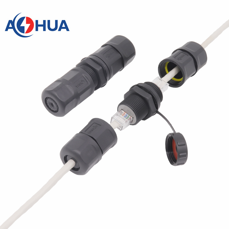 Venta Caliente Adaptador de Enchufe de Cristal Impermeable 8p8c Arnés de Cableado Conector de Potencia PCB Conector de Red Ethernet RJ45 Cat5 CAT6 Conector de Panel de Cable Eléctrico