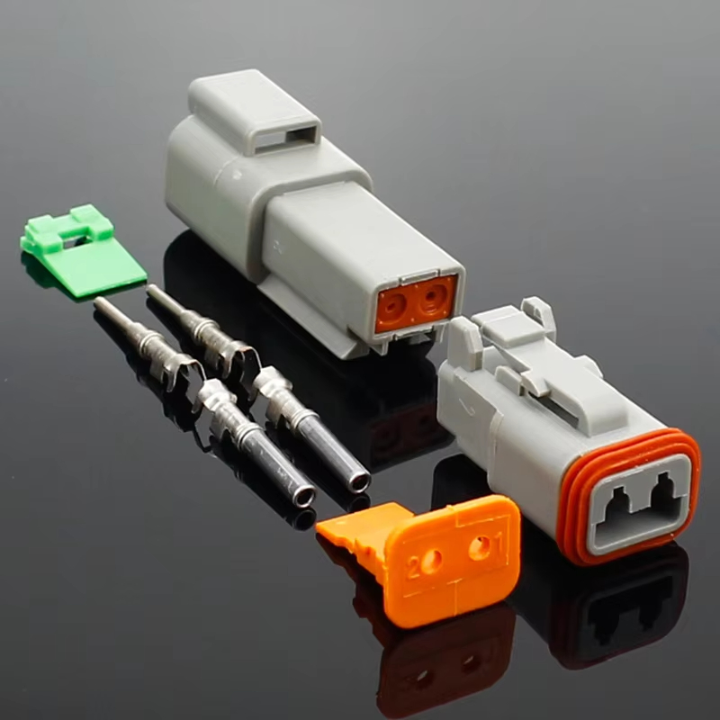 2 Conector Automotriz Femenino Eléctrico Sellado Gris de la Serie Dtm Pin Deutsch