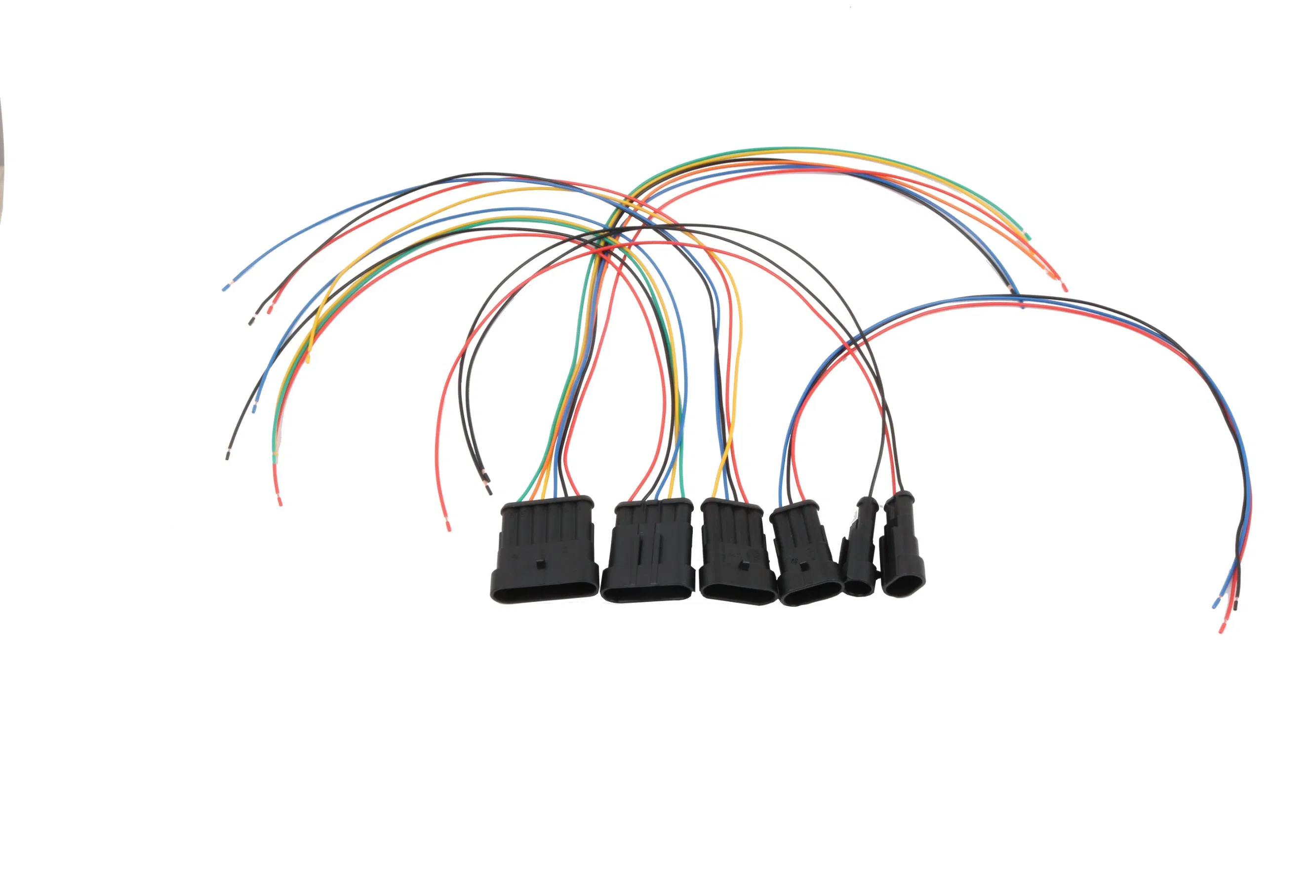 Soporte de cableado personalizado automotriz industrial con conector macho hembra 1/2/3/4/5/6pin sello impermeable IP67