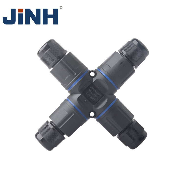 Cable de alimentación para iluminación exterior a prueba de agua 4 vías 2 conector de baja tensión