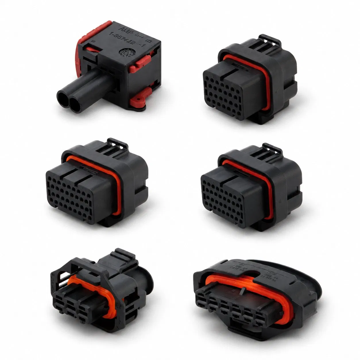 Conector de plástico circular, conector de montaje en brida, conector hembra a prueba de agua para automóviles, conector eléctrico a prueba de agua para automóviles, conector automático a prueba de agua