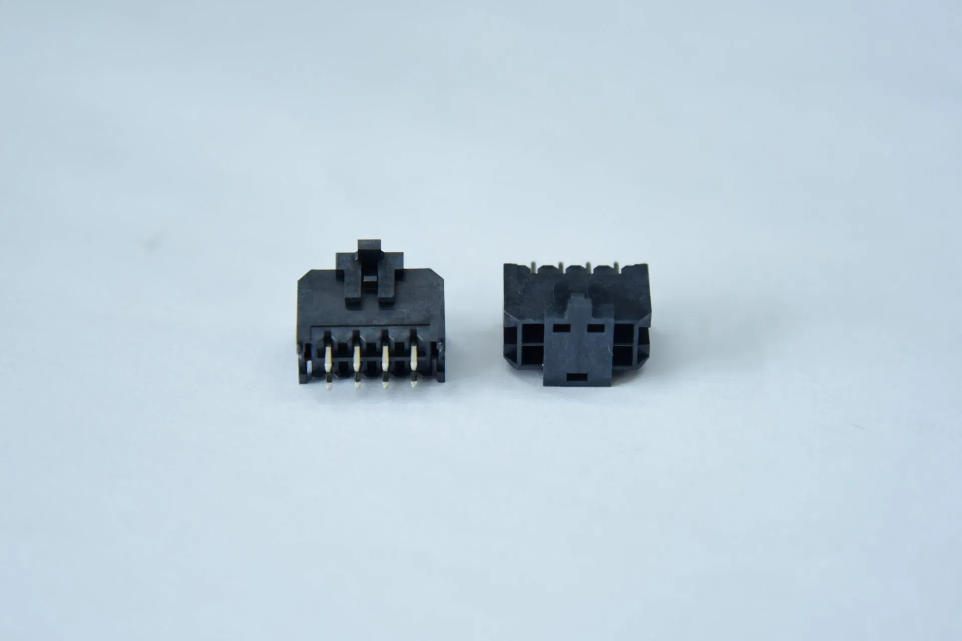 Conector de Terminales de Encabezado Vertical de Doble Fila de Micro Fit 3.0 con Pines y Postes Chapados en Estaño 2X4 para Placa de Circuito Impreso a Placa 100u para Potencia y Automotriz