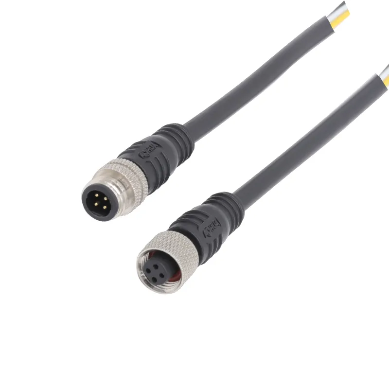Cable de goma Pin IP65 Conector metálico macho hembra a prueba de agua M8 Sensor