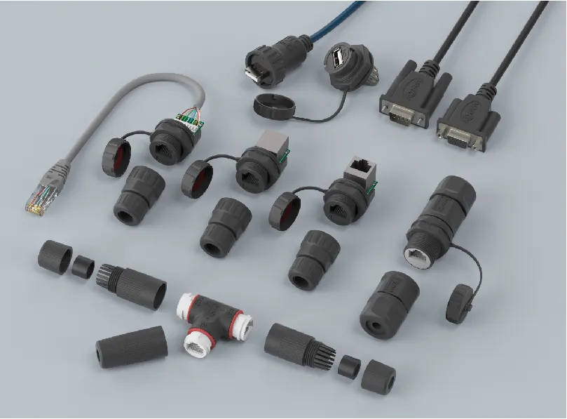 Venta Caliente Adaptador de Enchufe de Cristal Impermeable 8p8c Arnés de Cableado Conector de Potencia PCB Conector de Red Ethernet RJ45 Cat5 CAT6 Conector de Panel de Cable Eléctrico