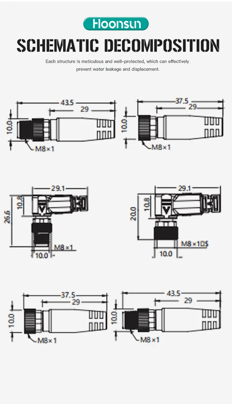Conectores Impermeables de Alta Calidad M5 M8 M16 M23 para Sensores