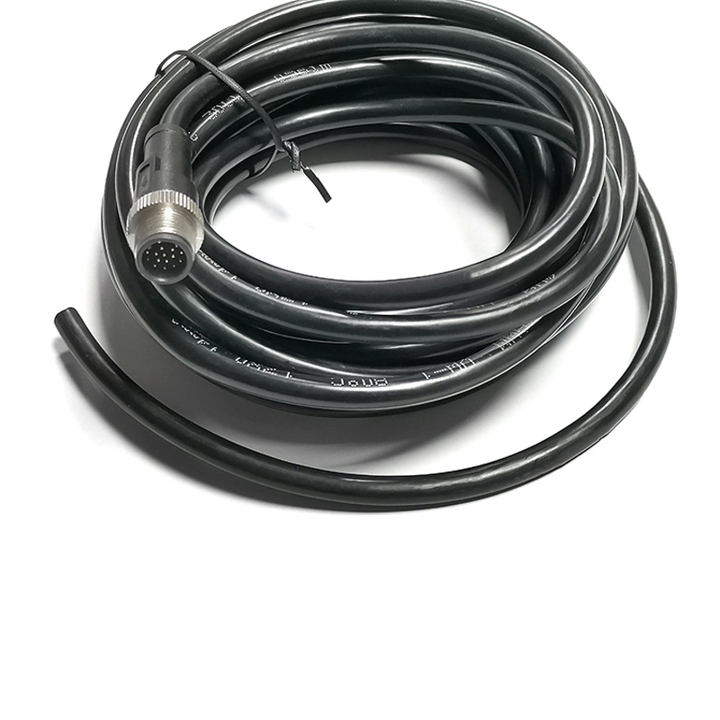 Conector de cable de sensor multi núcleo a-Code industrial IP67 M12 17-Pin masculino