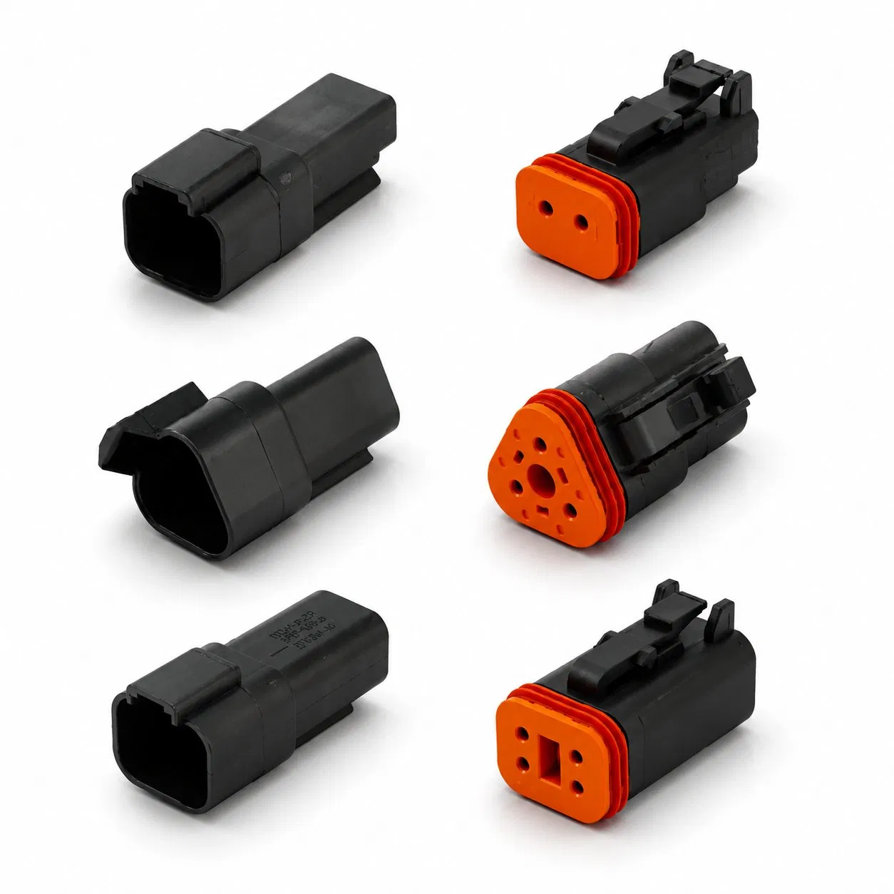 Conector Automotriz a Prueba de Agua de Carcasa Gris Serie Dt Alemán Dt04-2p/3p/4p/6p/8p/12p Conector de Cable Macho Hembra, EV, PA66