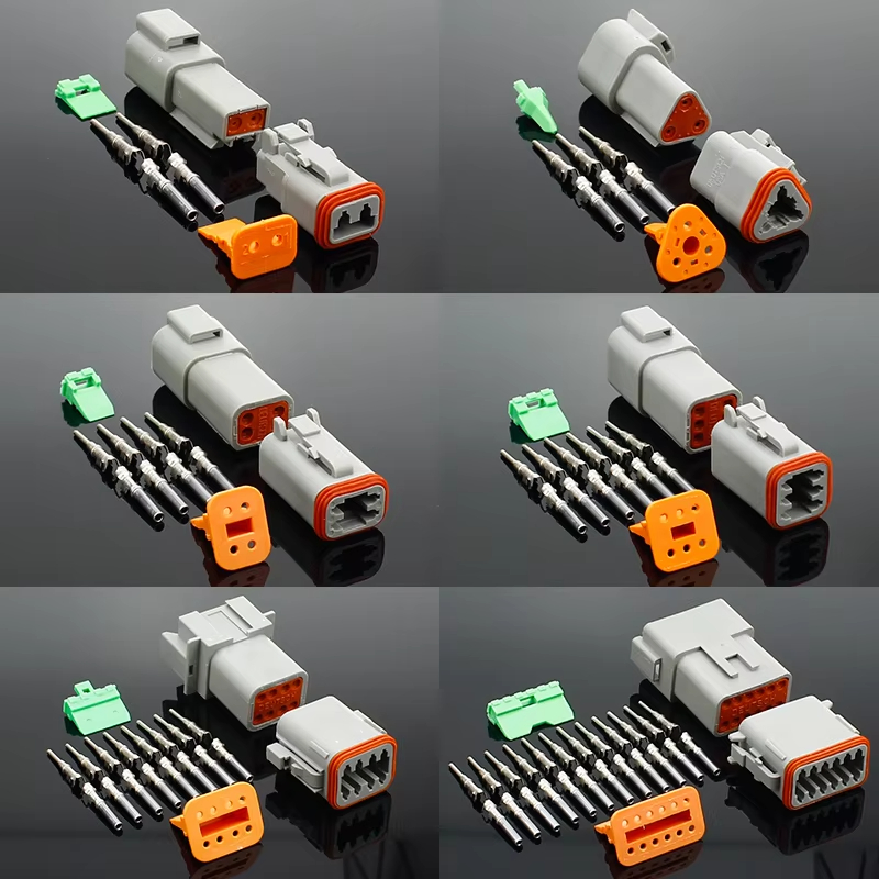 2 Conector Automotriz Femenino Eléctrico Sellado Gris de la Serie Dtm Pin Deutsch