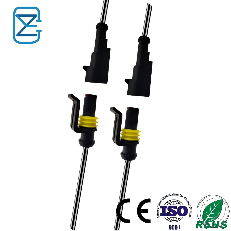 14 AWG 1 Conector eléctrico a prueba de agua con clavija macho y hembra, conector sellado de desconexión rápida para arnés de cableado automotriz
