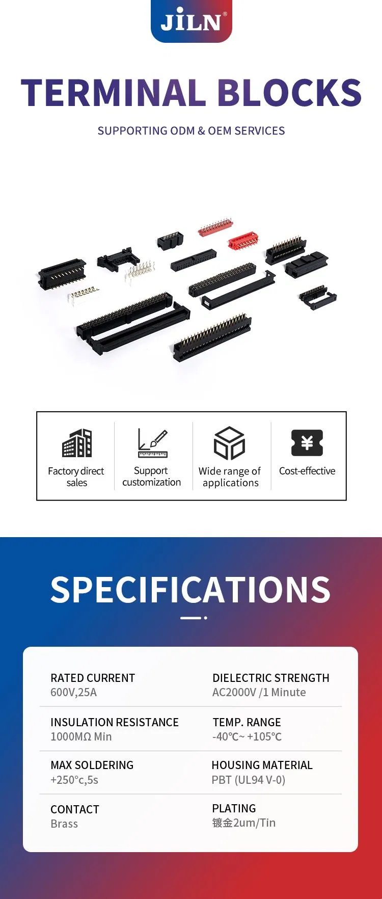 Conector de cabezal de pines PCB macho con conector de cabezal automotriz, conector hembra IDC 2.54mm 20 conector IDC a prueba de agua, conector macho PCB, conector SMT