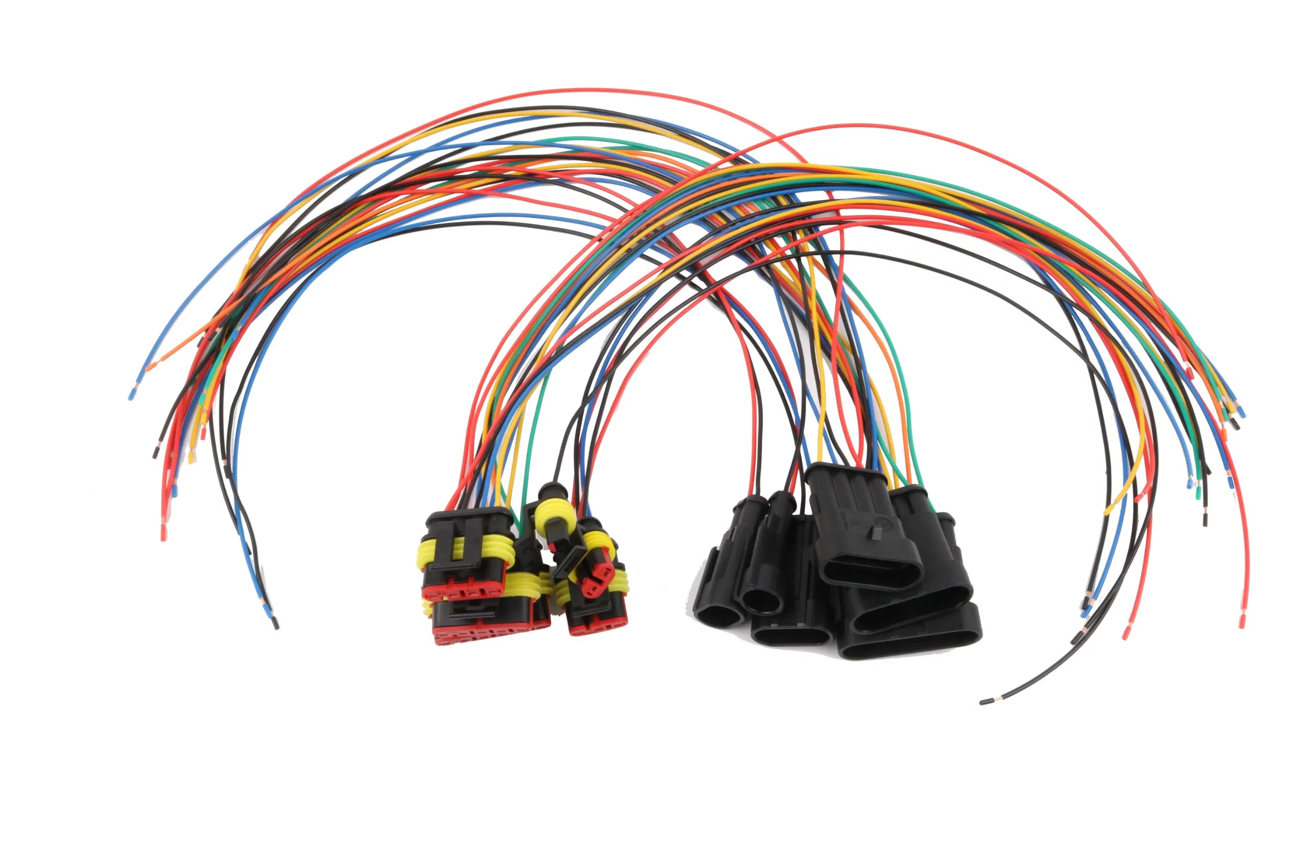 Soporte de cableado personalizado automotriz industrial con conector macho hembra 1/2/3/4/5/6pin sello impermeable IP67