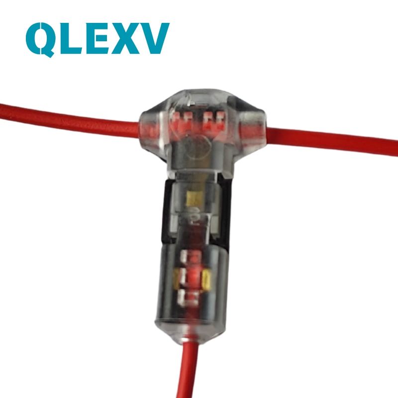 3 Conector rápido de alambre sin soldadura en forma de T pequeño, conector eléctrico de alambre a alambre, enchufe compacto para cableado rápido, divisor para iluminación LED de bajo voltaje