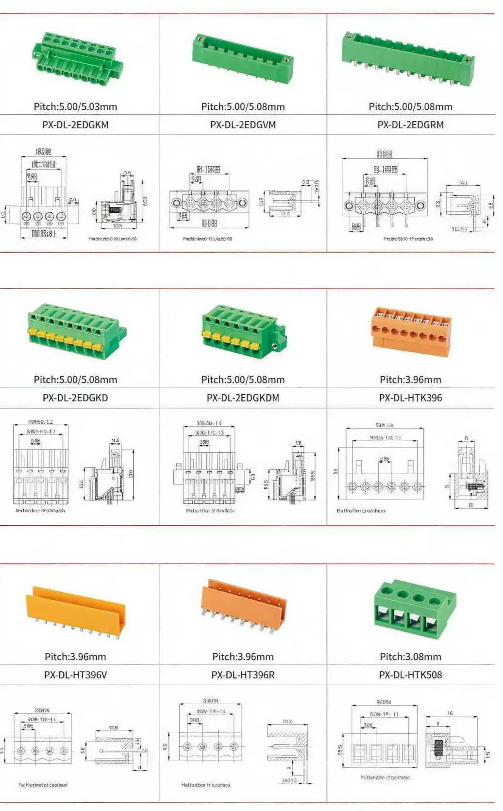 Conector de terminal enchufable de múltiples polos