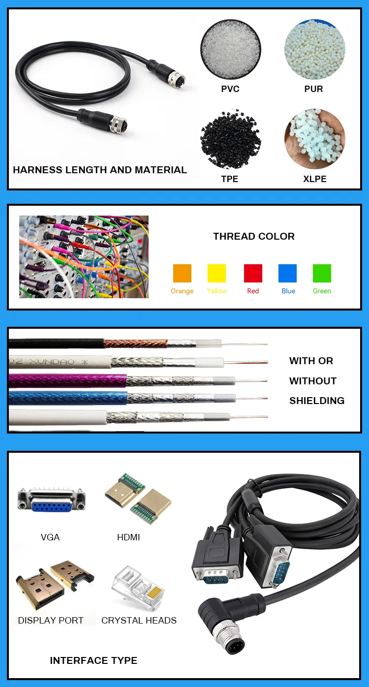 Conector de cable de sensor multi núcleo a-Code industrial IP67 M12 17-Pin masculino