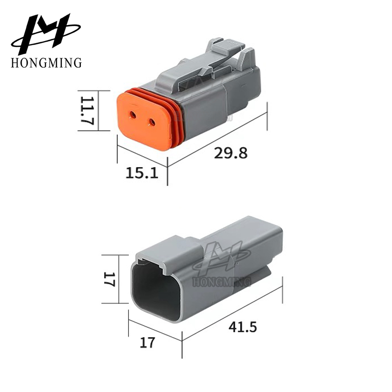 Conectores de arnés de cableado automotriz Deutsch Dt a prueba de agua Tyco Dt04-2p 2