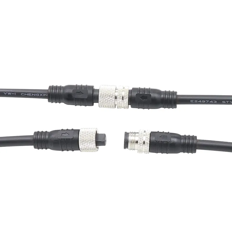 Cable de goma Pin IP65 Conector metálico macho hembra a prueba de agua M8 Sensor