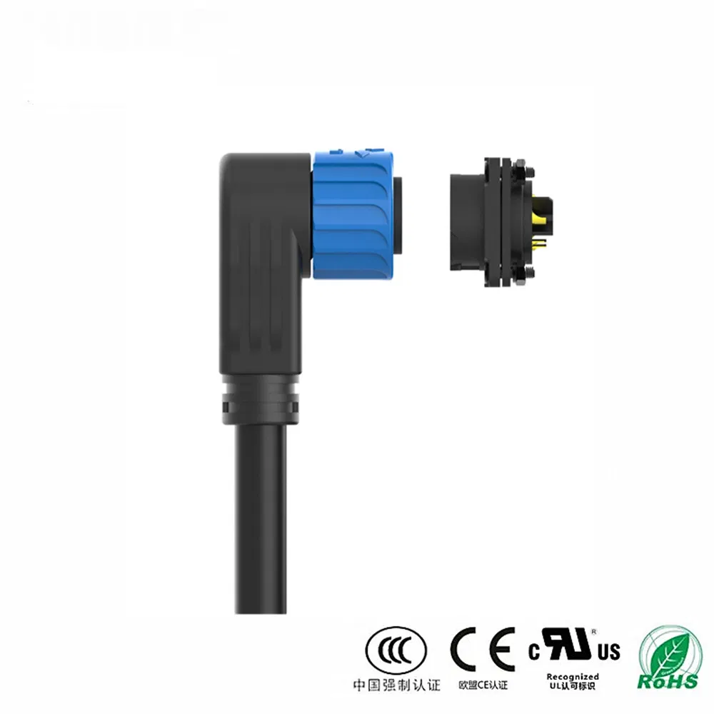 Fabricantes Suministran Conector Waterproof de Auto Bloqueo M23 Brida Cuadrada 2 + 1 + 5 Núcleo 50A Compartir Puerto de Carga y Descarga de Vehículos Eléctricos