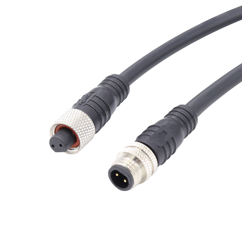 Aohua 2 3 4 Cable de goma Pin IP65 Conector metálico macho hembra a prueba de agua M8 Sensor