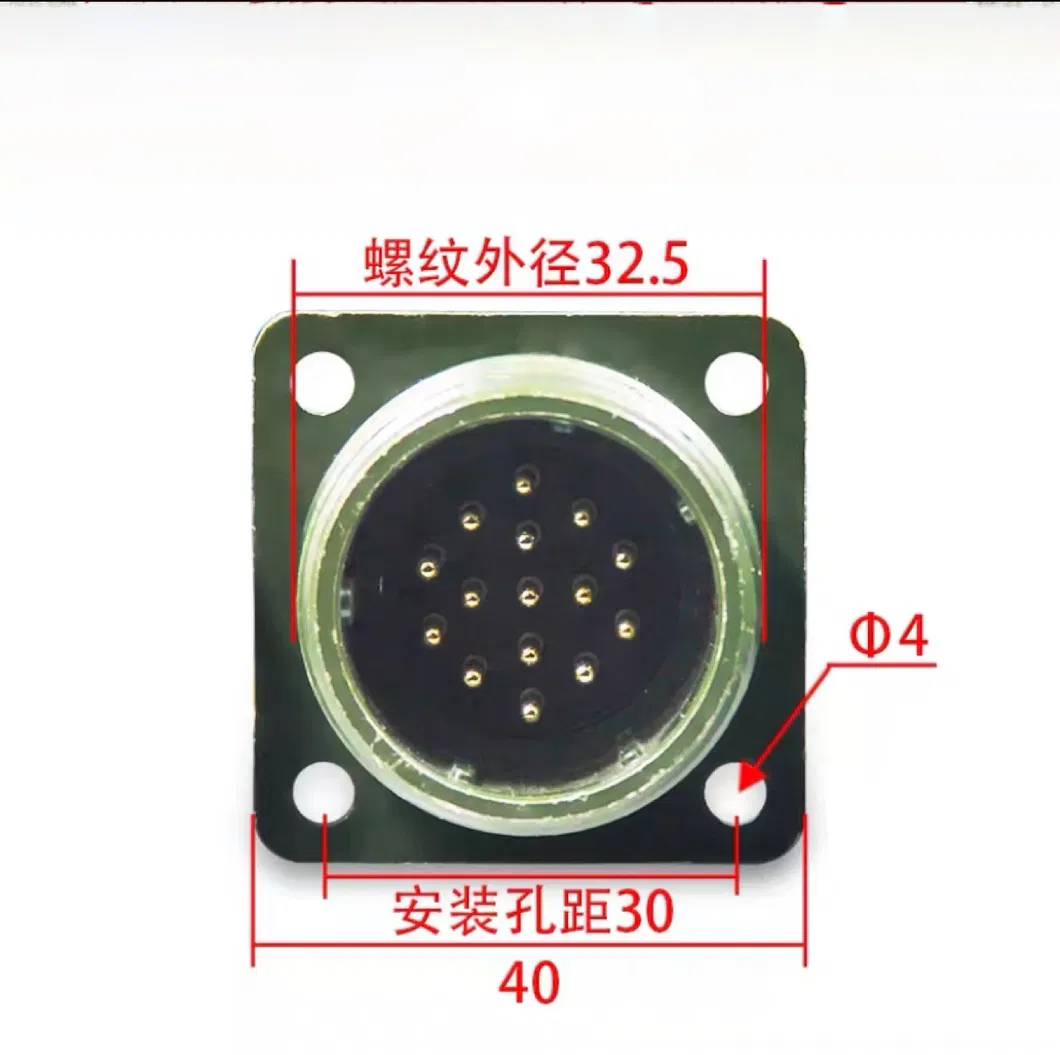Detalle del conector de aviación