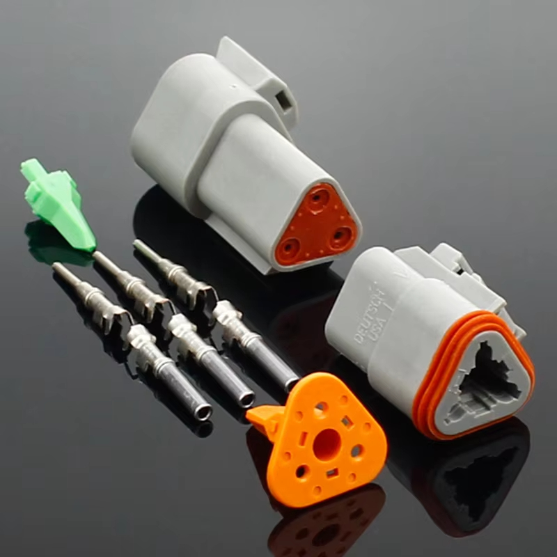 2 Conector Automotriz Femenino Eléctrico Sellado Gris de la Serie Dtm Pin Deutsch