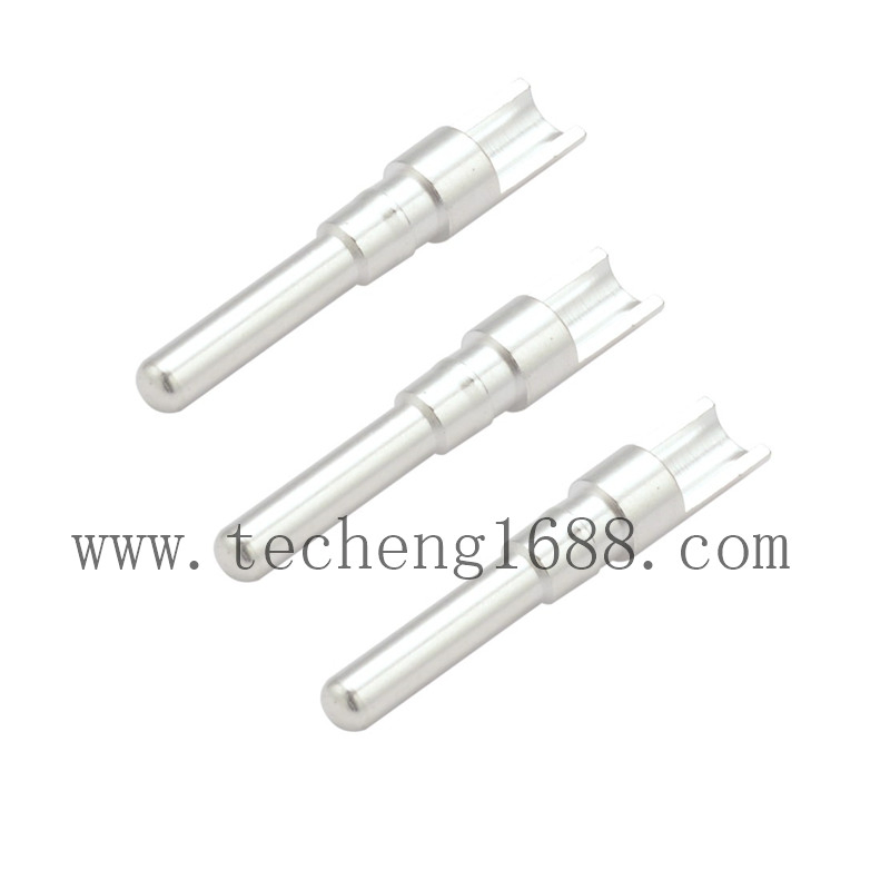 Piezas de hardware de mecanizado CNC personalizadas con recubrimiento de plata, pasador de latón, conector de carga de batería para vehículos eléctricos