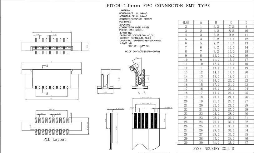 Conector Personalizado, FPC, FFC, Producir una Línea Completa de Circuitos Impresos Planos