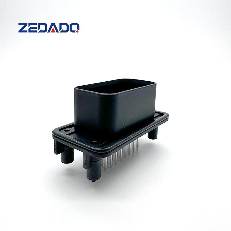 776228-1 Serie Ampseal 35 Conector Automotriz PCB de Pines Macho Negros Rectos Moldeados de Estaño