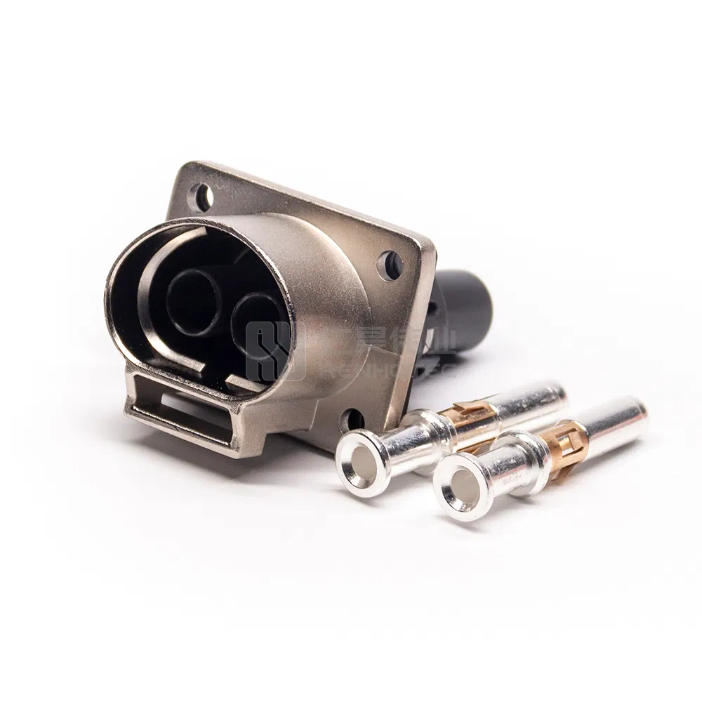 Carcasa de metal 16A 23A 35AMP Hvil 2pin Conector recto 180 Cable de alimentación de corriente continua con enchufe y toma para controlador de motor de batería PDU