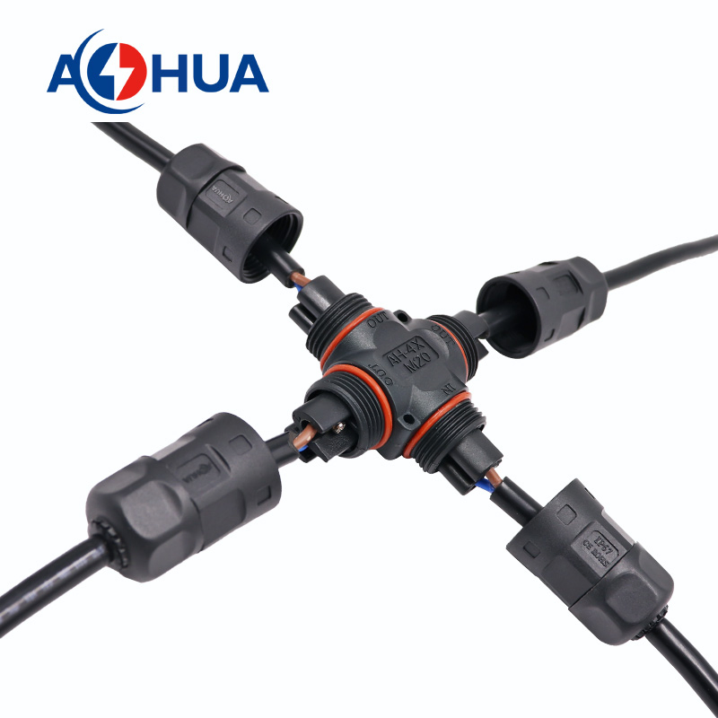 Conector de cable impermeable tipo X para fijación de tornillos automotrices