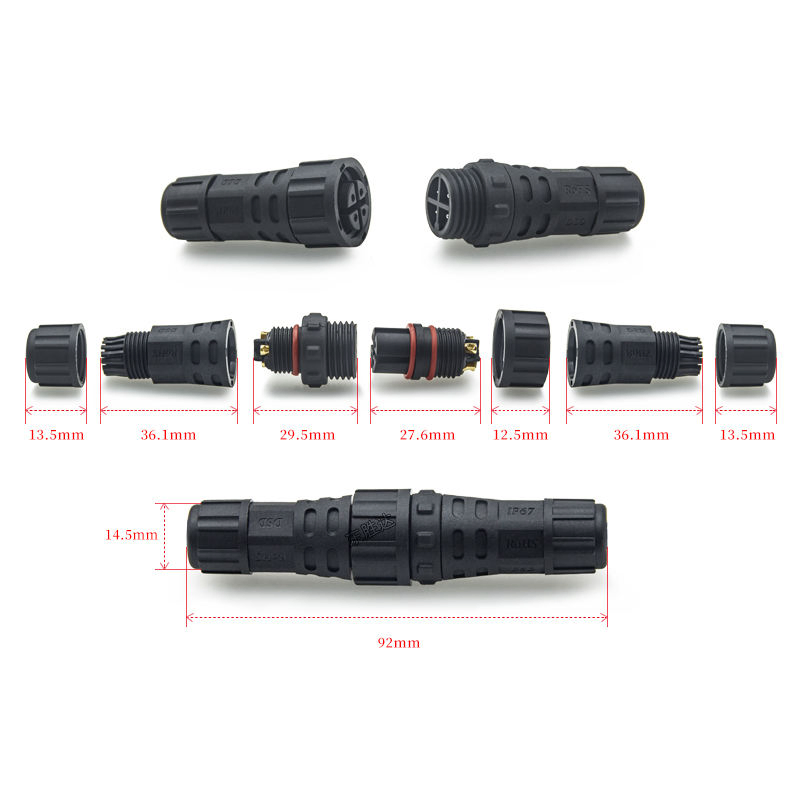 Iluminación LED exterior eléctrica M16 2 3 4 con conector de cable impermeable