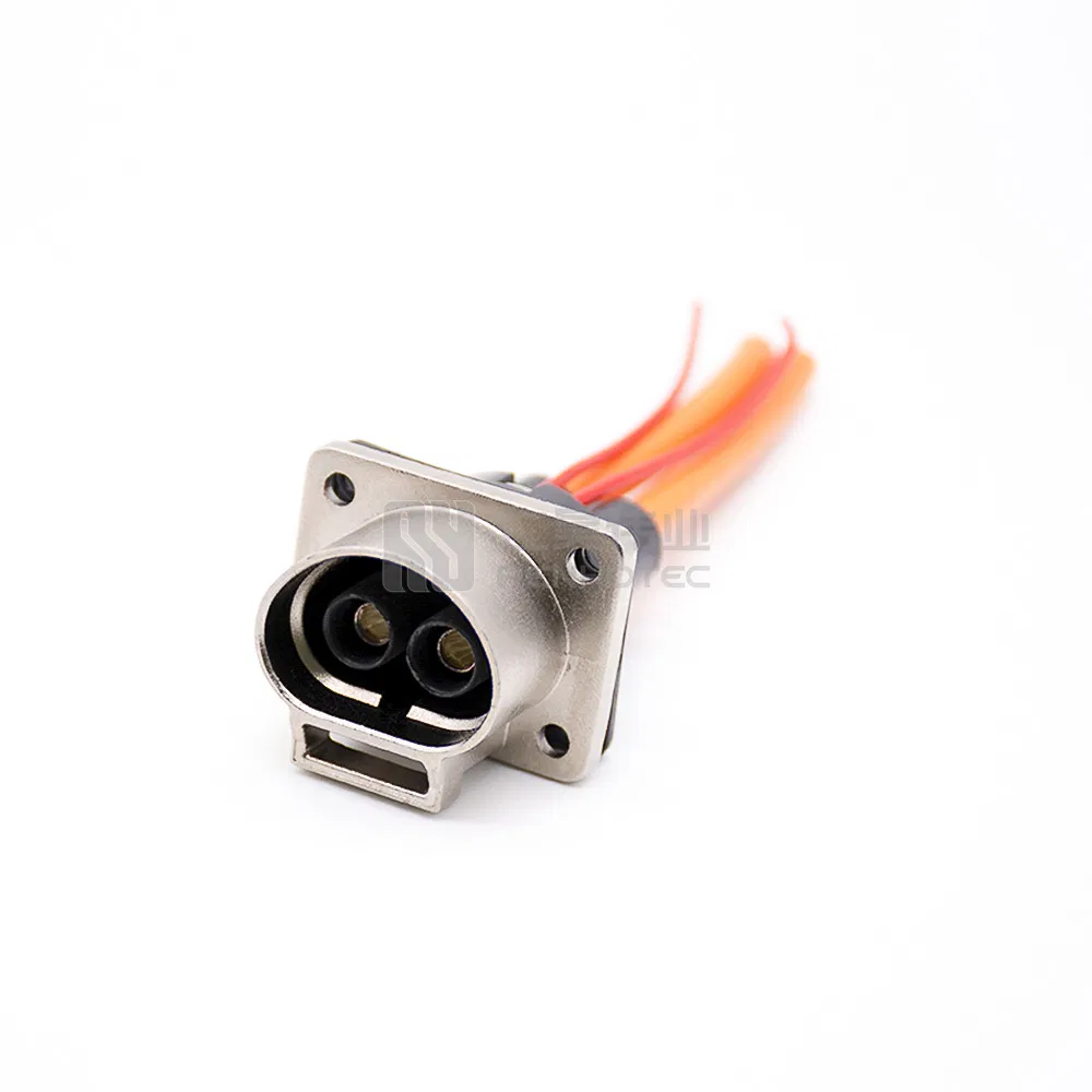 Carcasa de metal 16A 23A 35AMP Hvil 2pin Conector recto 180 Cable de alimentación de corriente continua con enchufe y toma para controlador de motor de batería PDU