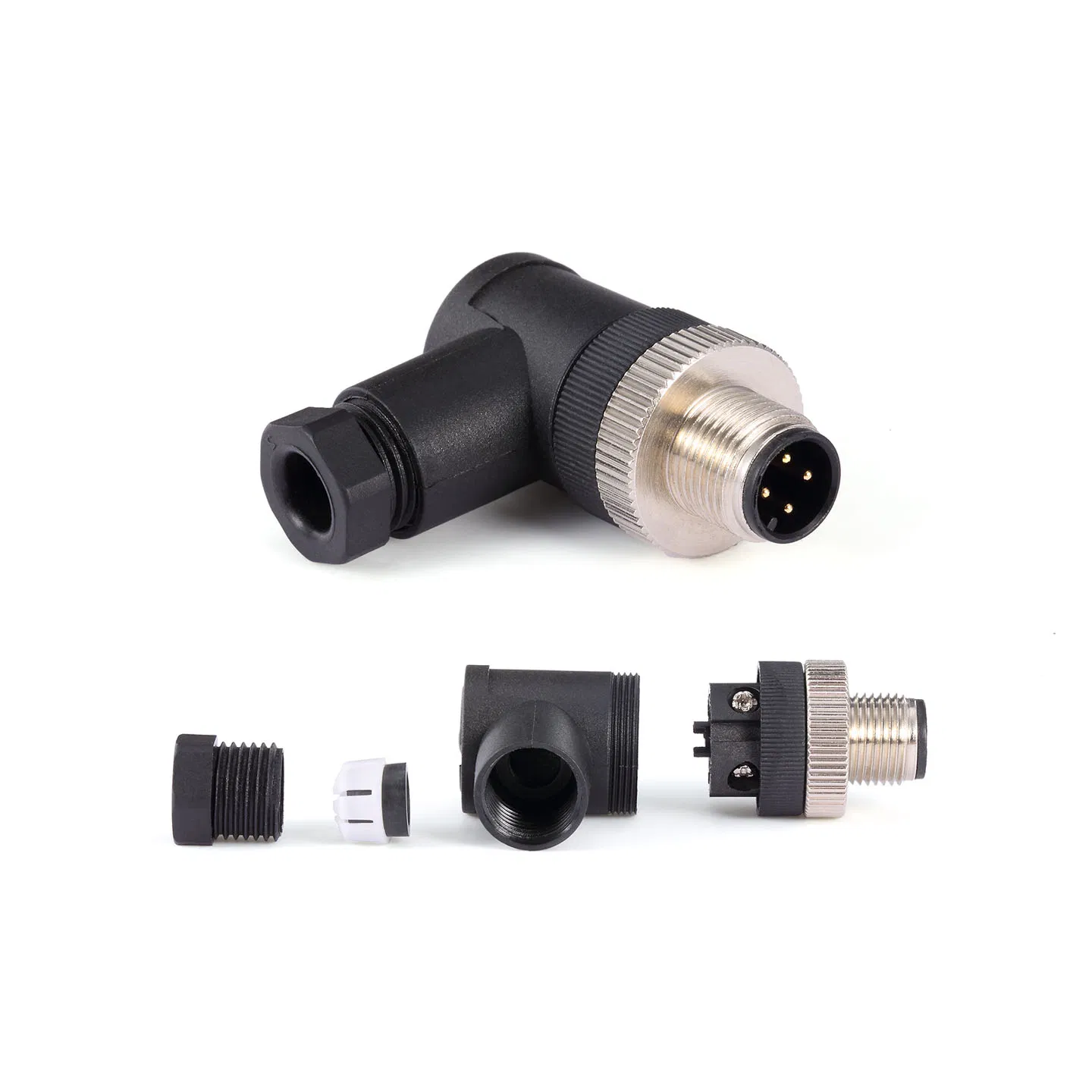 Conector de enchufe de sensor de codo masculino premium 4-Core M12