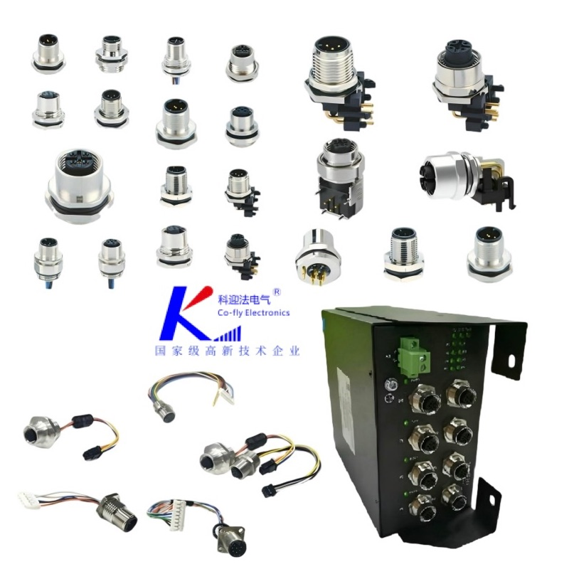 8 Conectores de Panel Montaje Automotriz a Prueba de Agua M12 M8 Conector Metálico