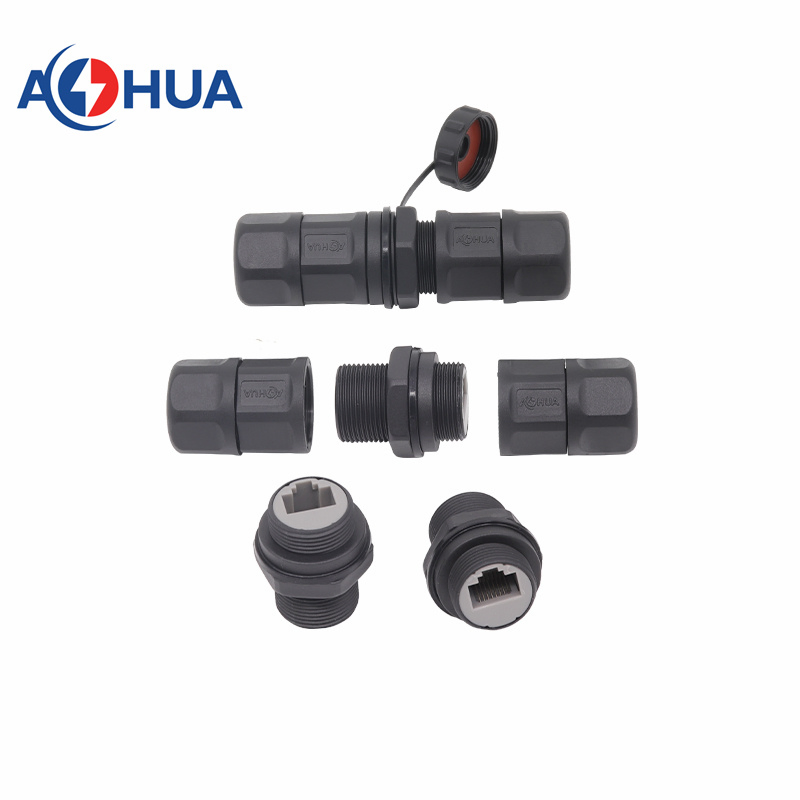 Venta Caliente Adaptador de Enchufe de Cristal Impermeable 8p8c Arnés de Cableado Conector de Potencia PCB Conector de Red Ethernet RJ45 Cat5 CAT6 Conector de Panel de Cable Eléctrico