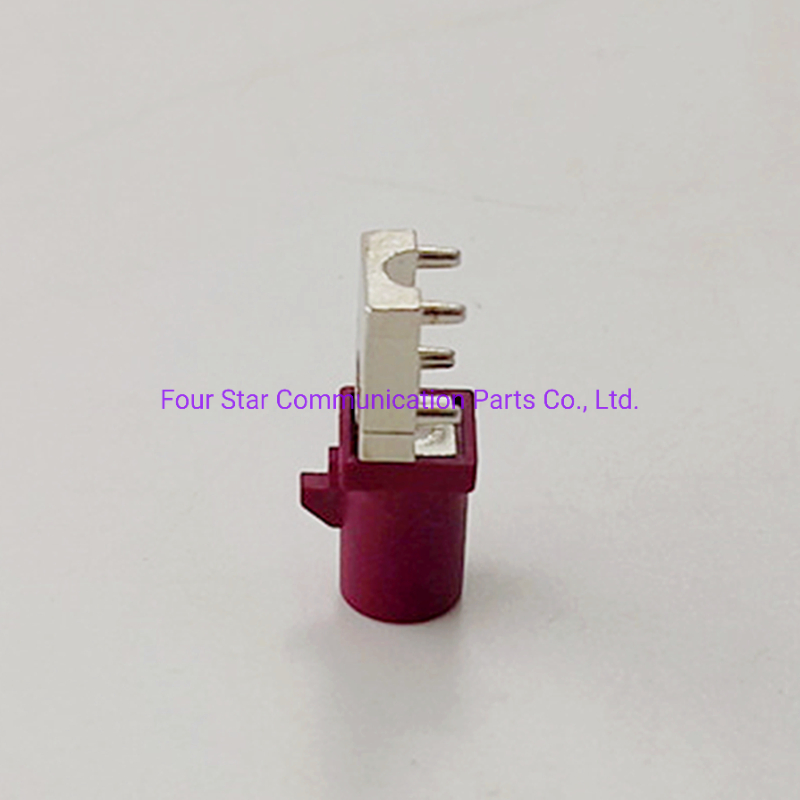 Conector macho Fakra de ángulo recto, impermeable y coaxial RF para montaje en PCB con carcasa