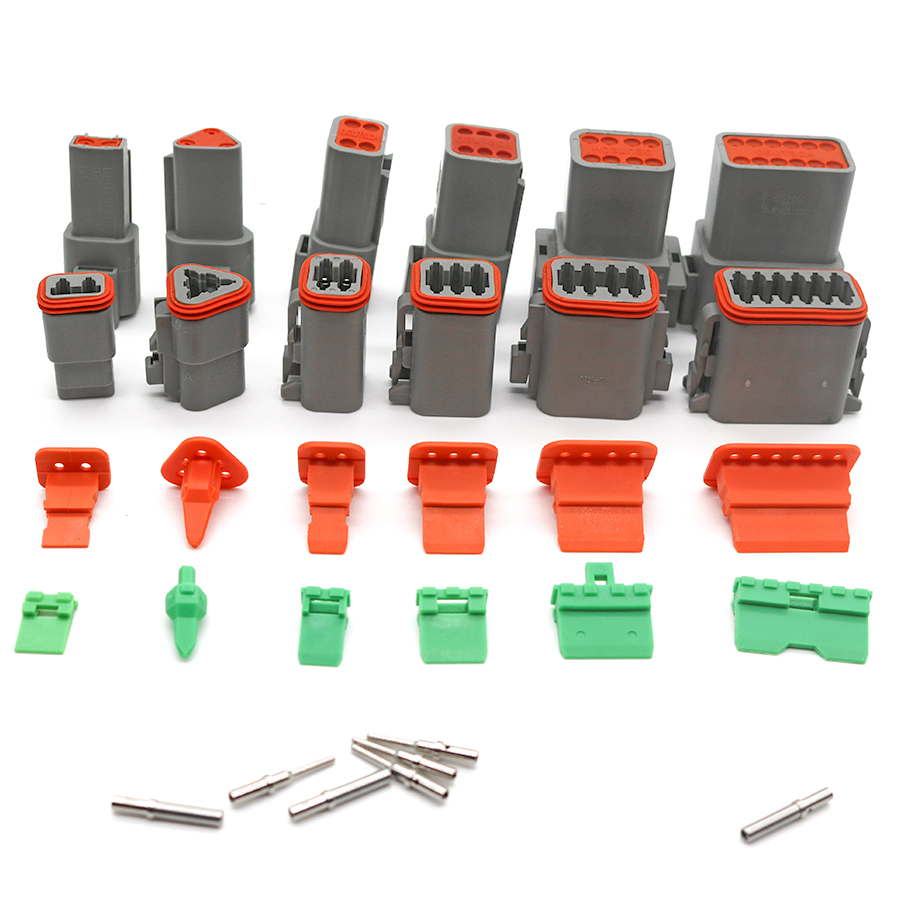 Conector Deutsch de alta calidad serie Dt 2p 3p 4p 6p 8p 12p conector de potencia Dt04-2p 3p 4p 6p 8p 12p Dt06-2s 3s 4s 6s 8s 12s conector automotriz personalizado