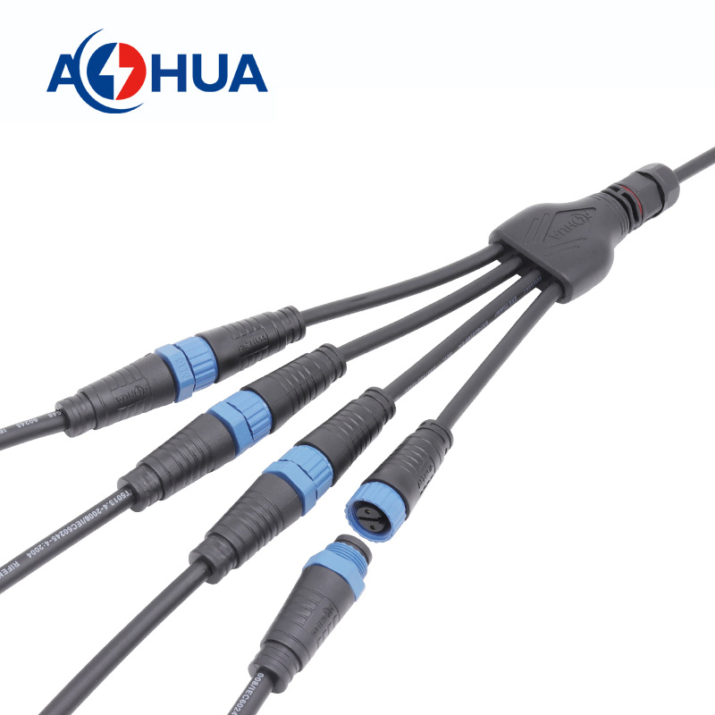 Conector de iluminación de invernadero interior ODM tipo Y con fijación rápida por tornillo divisor 1 en 2/3/4/5 formas de salida, conector a prueba de agua para lámpara de crecimiento de plantas
