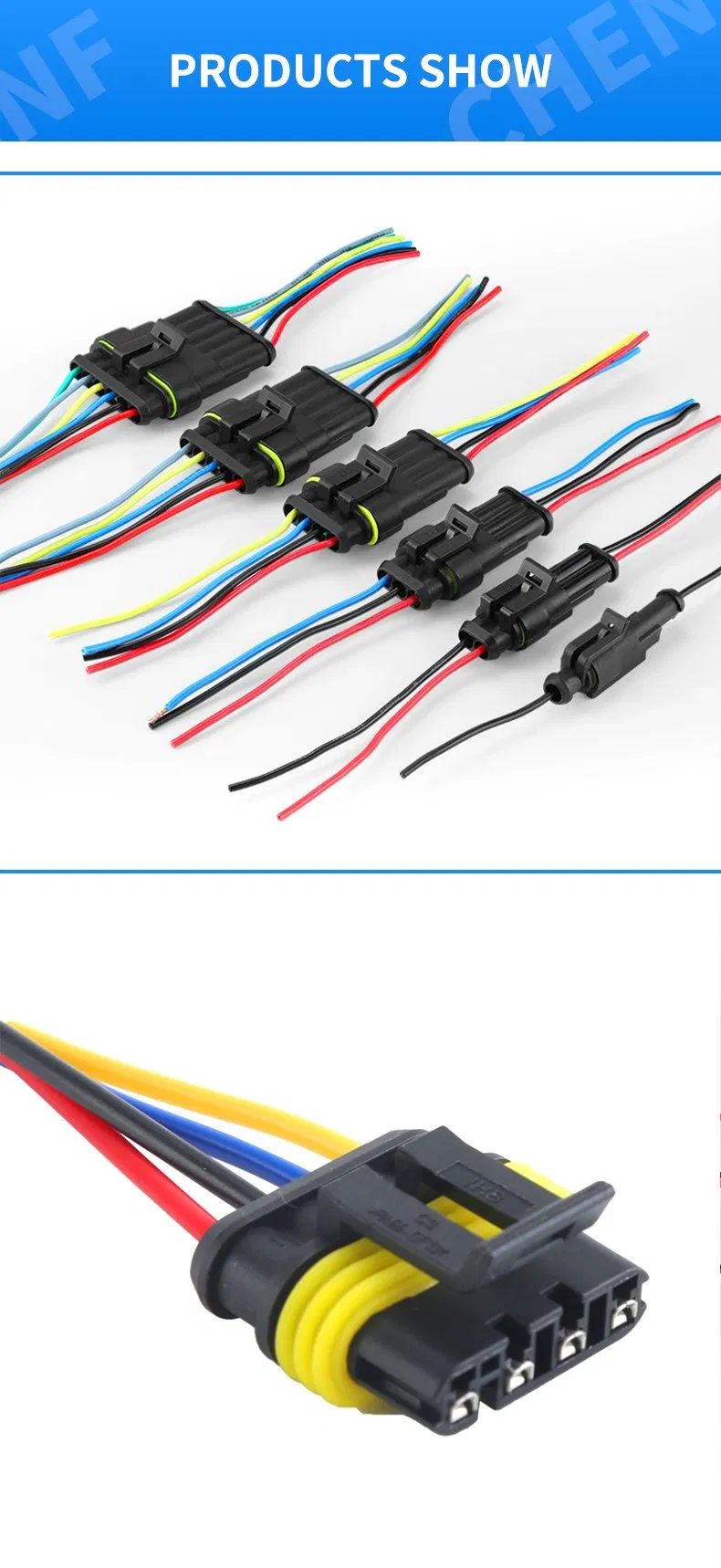 Conector 1.5mm Faros de coche Sistema de audio Plug-and-Play Arnés personalizado 1/2/3/4/5/6pin