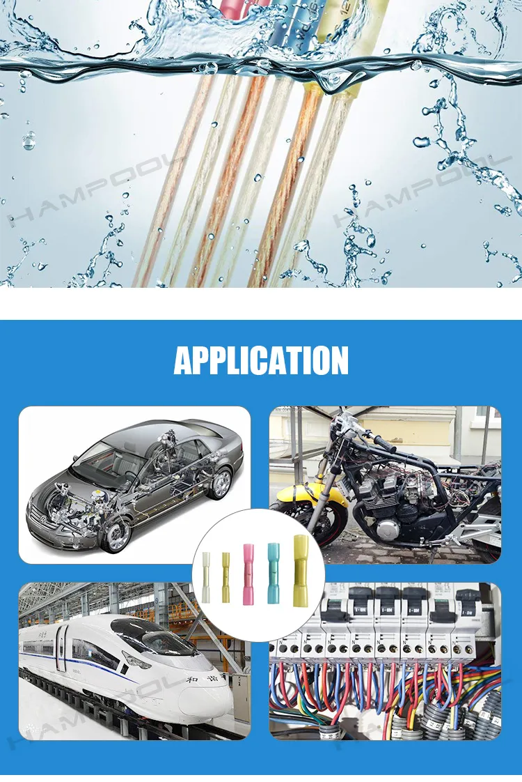 Conectores eléctricos a prueba de agua de grado marino 200 PCS, conectores de extremo termorretráctiles