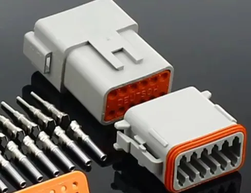 2 Conector Automotriz Femenino Eléctrico Sellado Gris de la Serie Dtm Pin Deutsch