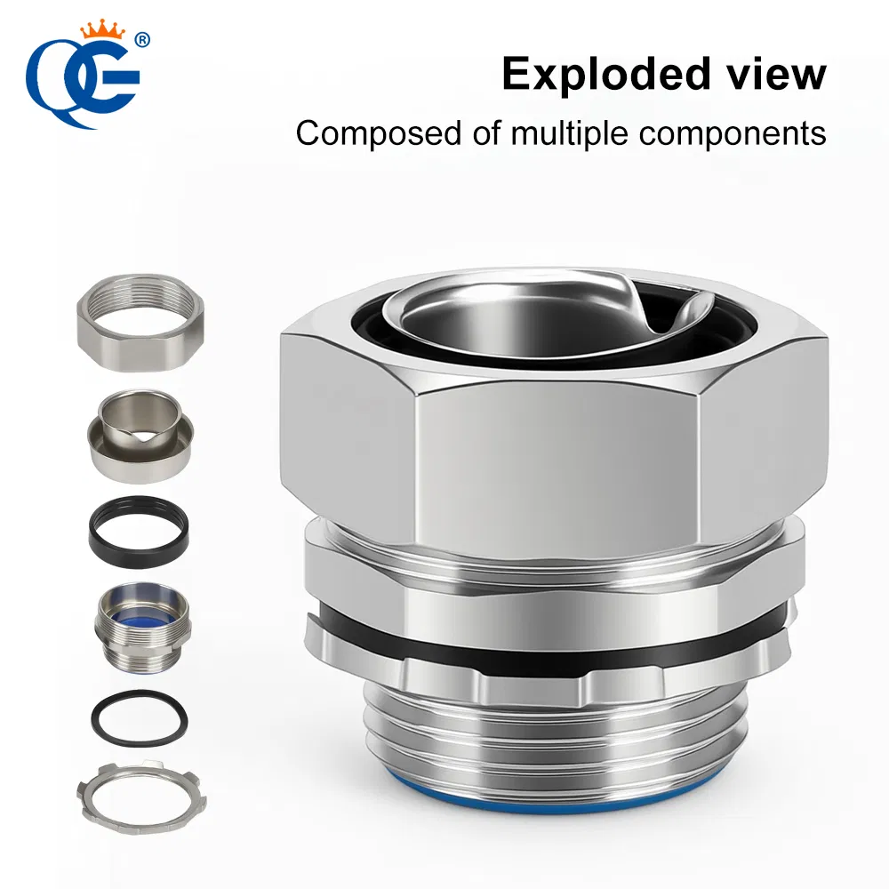 Conector de manguera de metal para equipos eléctricos y motores