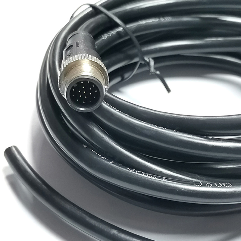 Conector de cable de sensor multi núcleo a-Code industrial IP67 M12 17-Pin masculino