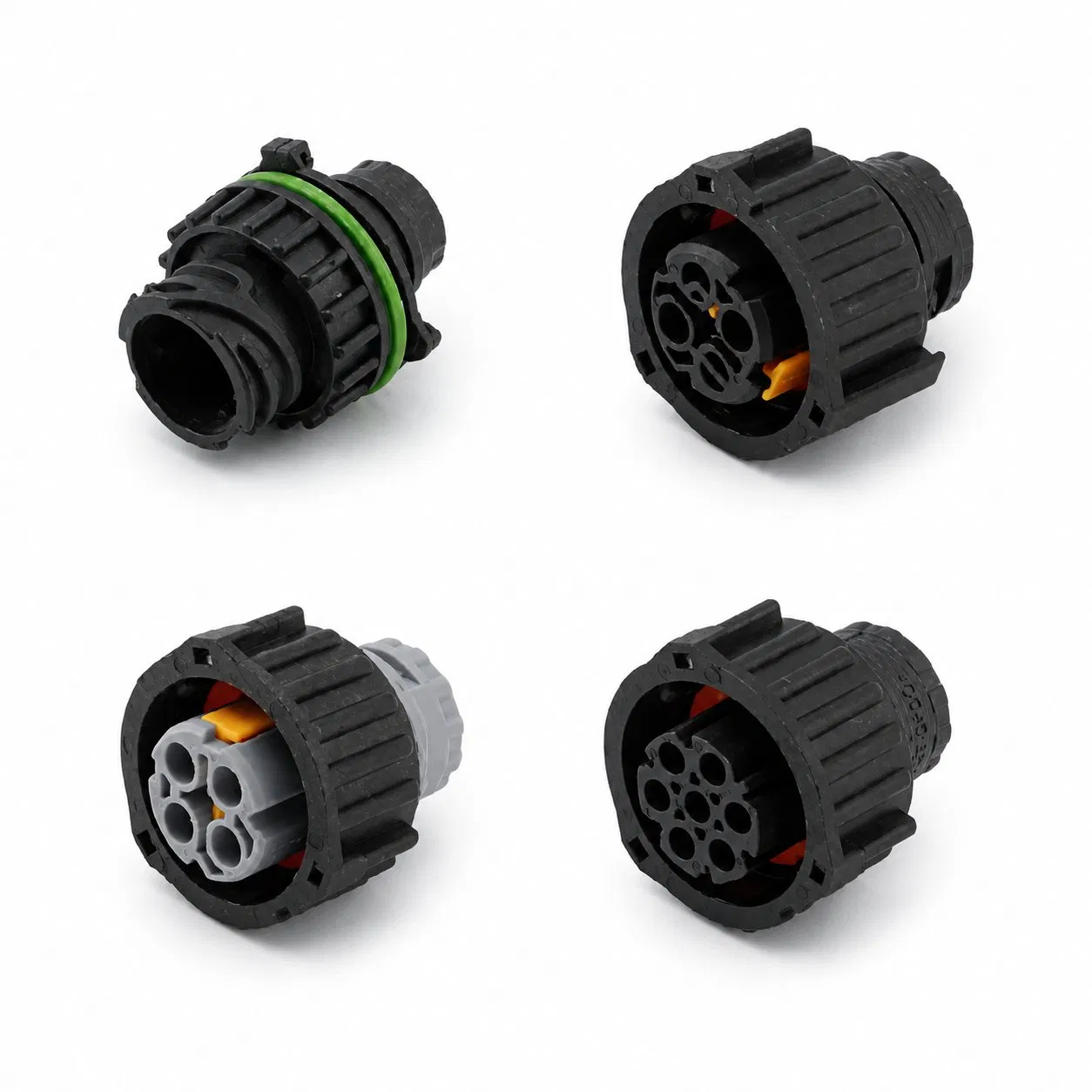 Conector de plástico circular, conector de montaje en brida, conector hembra a prueba de agua para automóviles, conector eléctrico a prueba de agua para automóviles, conector automático a prueba de agua