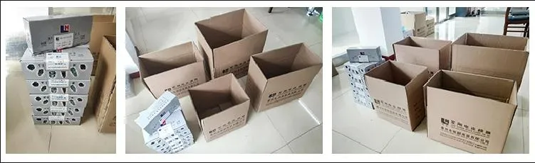 Logística, embalaje estándar y envío de conectores