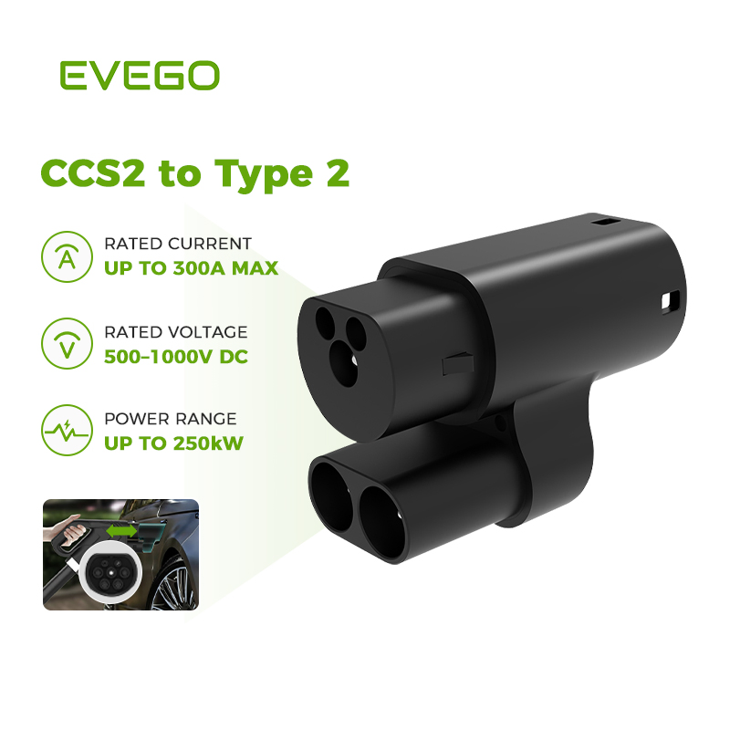 Adaptador de conector Evse IEC-62169 CCS2 para Type2 carga de vehículos eléctricos