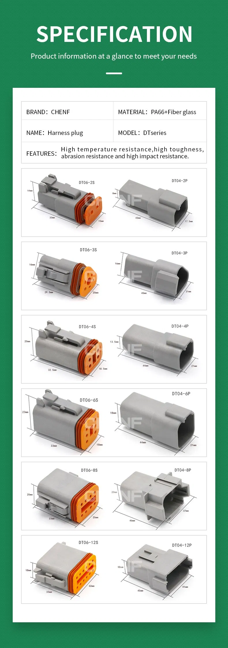 Conector impermeable serie DT