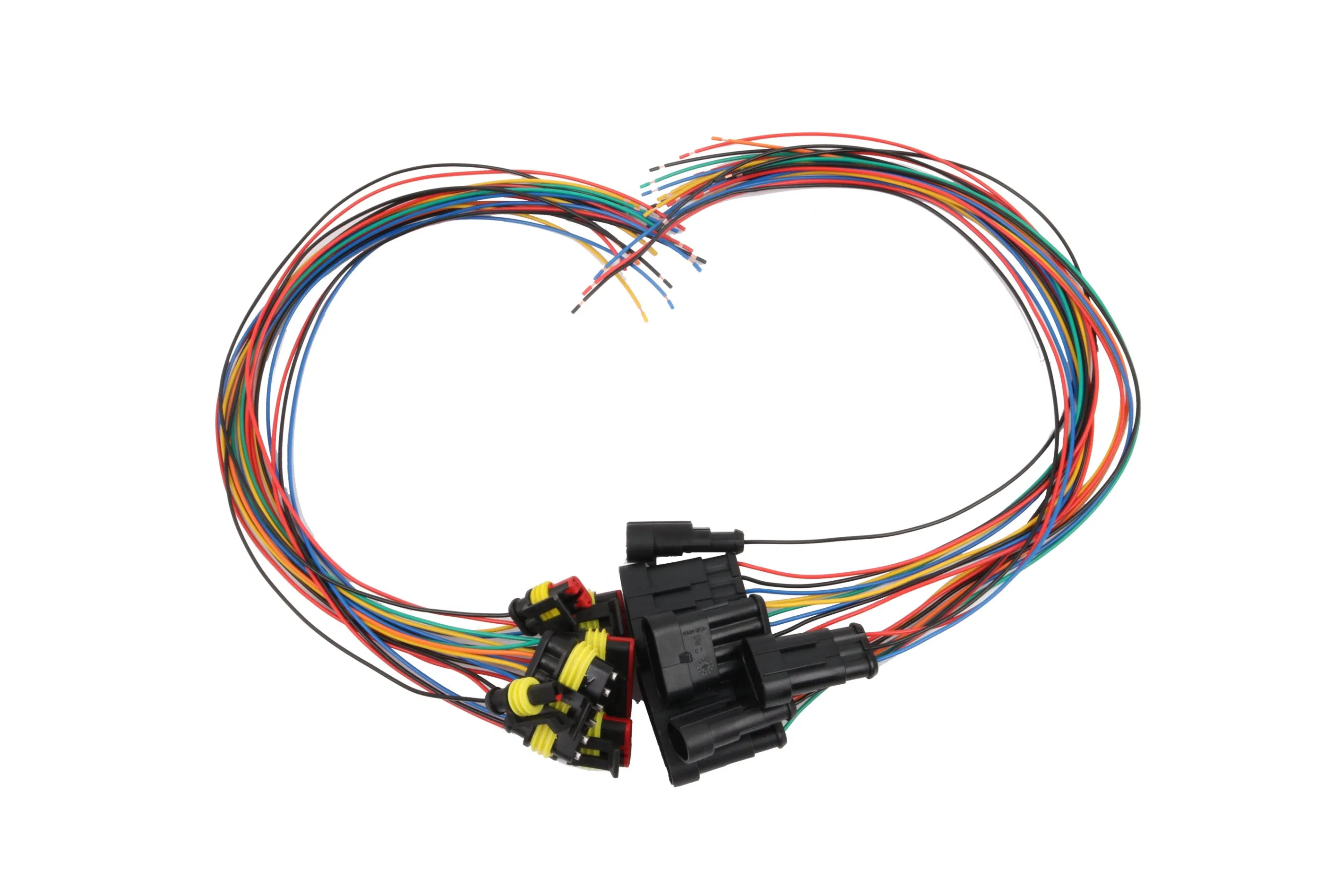 Soporte de cableado personalizado automotriz industrial con conector macho hembra 1/2/3/4/5/6pin sello impermeable IP67