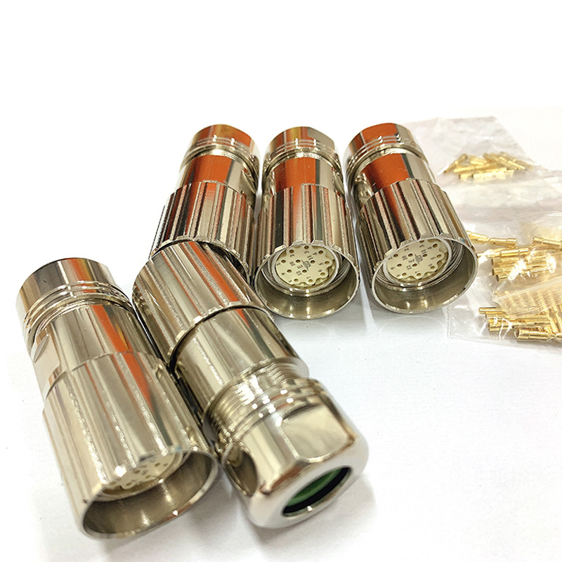 M23 12-Pin Conector de Encoder de Señal Metálico para Motores de Servo