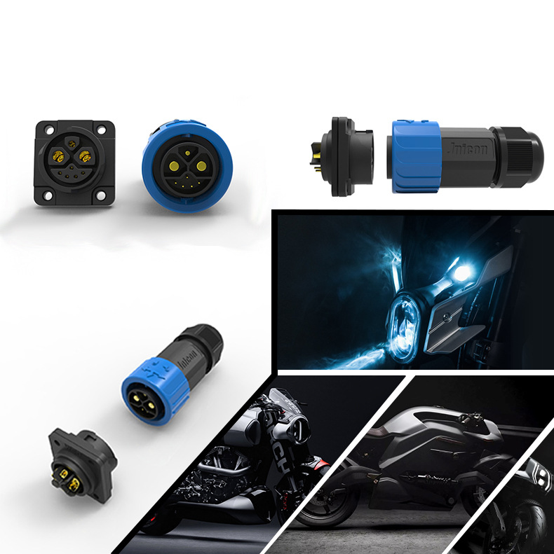 Fabricantes Suministran Conector Waterproof de Auto Bloqueo M23 Brida Cuadrada 2 + 1 + 5 Núcleo 50A Compartir Puerto de Carga y Descarga de Vehículos Eléctricos