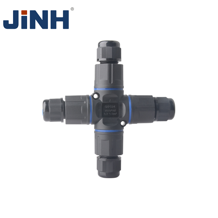 Cable de alimentación para iluminación exterior a prueba de agua 4 vías 2 conector de baja tensión